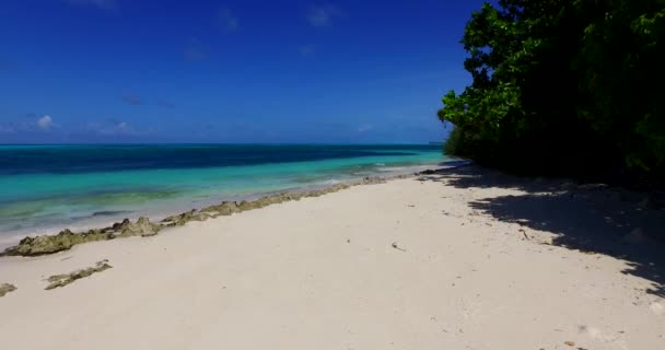 Ilha Tropical Com Quebra Mares Praia — Vídeo de Stock