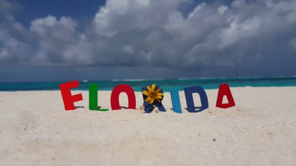Florida Schriftzug Strand Natürliche Szene Jamaika Karibik — Stockvideo