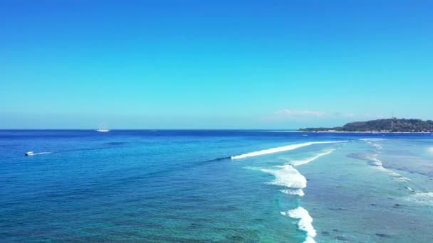 Fridfull Bakgrund Vid Havet Sommar Tropisk Scen Dominikanska Republiken Karibien — Stockvideo