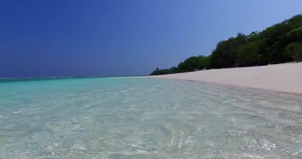 Křišťálová Mořská Voda Tropickém Pobřeží Letní Krajina Přímořských Oblastí Bali — Stock video