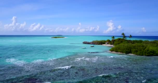 Sabah Deniz Kenarında Dominik Cumhuriyeti Karayipler Yaz Tropik Sahneleri — Stok video