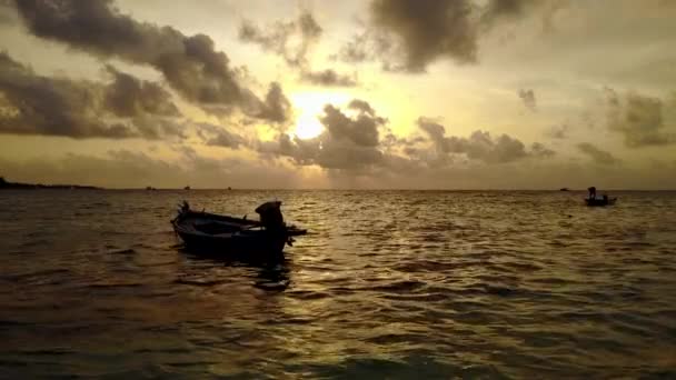 Deniz Kenarında Renkli Bir Gün Batımı Dominik Cumhuriyeti Karayipler Güneşli — Stok video