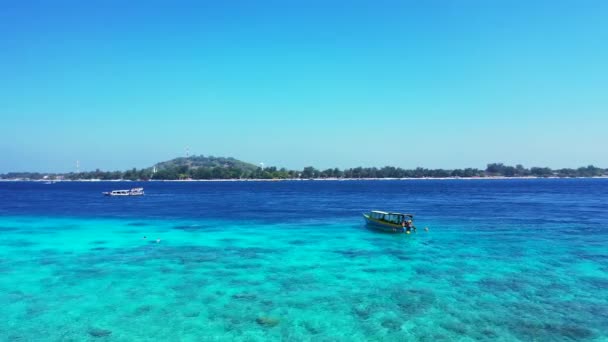 Drohne Fliegt Über Türkisfarbenem Meer Tropisches Paradies Bora Bora Französisch — Stockvideo