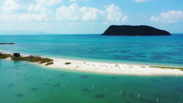 Vue Aérienne Sur Paysage Marin Nature Ensoleillée République Dominicaine Caraïbes — Video