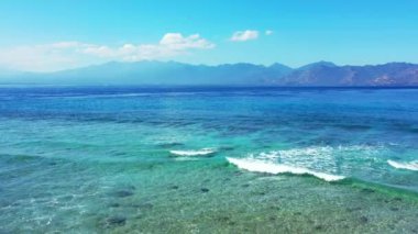 Canlı deniz manzarası arka planı. Endonezya, Bali 'de yaz tatili.   