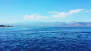 Calm seascape view. Journey to Gili Trawangan, Thailand.
