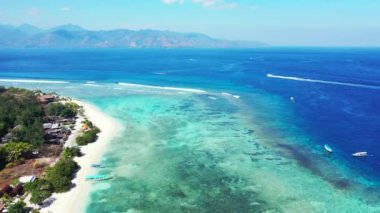 Drone 'dan deniz manzaralı. Dominik Cumhuriyeti, Karayipler 'de yaz tropik sahneleri. 