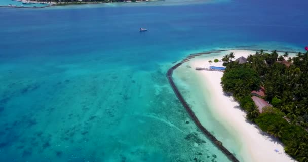 Capa Mar Vista Drone Cena Tropical Verão República Dominicana Caribe — Vídeo de Stock