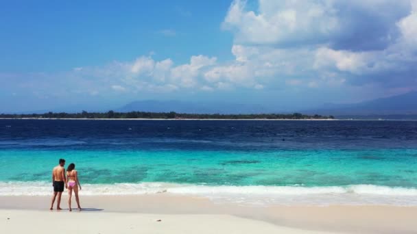 아름다운 해변에 섬에서 휴식을 취하고 사랑하는 — 비디오