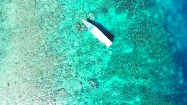 Blick Von Oben Auf Ein Kleines Boot Flachen Wasser Urlaubsangebote — Stockvideo