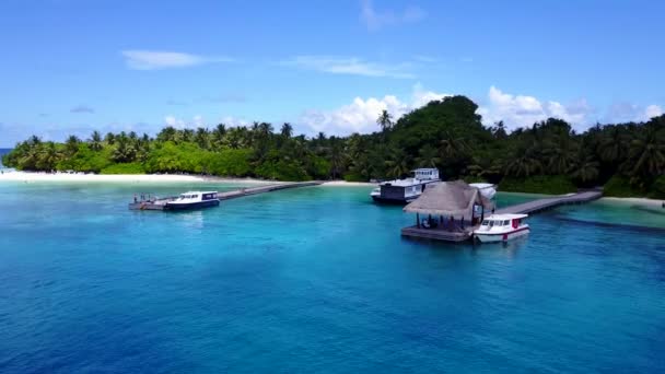 Ξύλινες Προβλήτες Βάρκες Στο Νησί Τοπίο Της Τζαμάικα Καραϊβική — Αρχείο Βίντεο