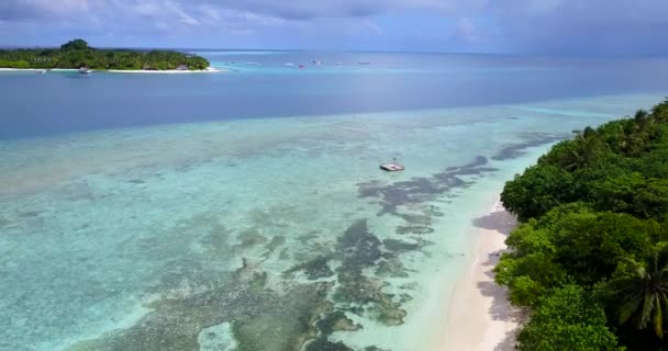 Costa Del Mar Con Sol Brillante Mañana Vacaciones Verano Tailandia — Vídeos de Stock