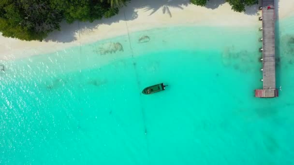 Litoral Turquesa Com Cais Paraíso Tropical Bali Indonésia — Vídeo de Stock