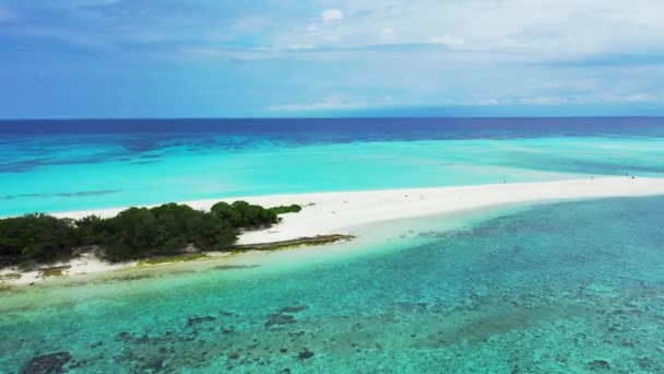 Levendig Turquoise Zeegezicht Van Drone Natuurlandschap Bali Indonesië — Stockvideo