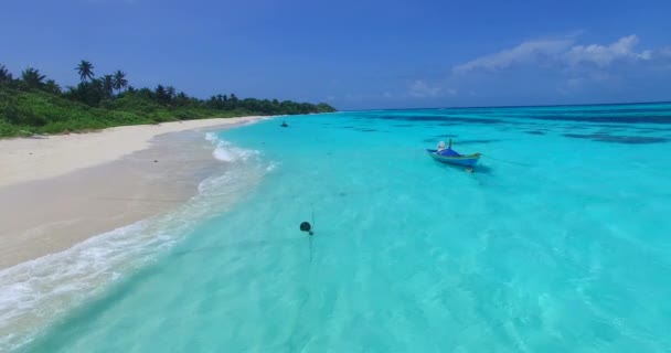 Balançando Barco Costa Paisagem Jamaica Caribe — Vídeo de Stock