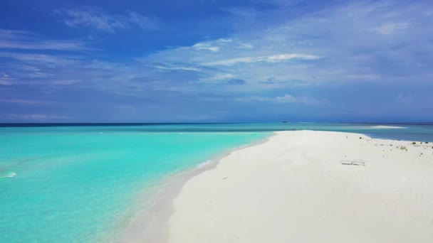 Exotisk Resa Till Maldiverna Sydasien Bländande Vit Sandstrand Med Klarblått — Stockvideo