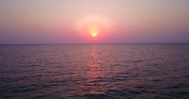 日落在海边 巴巴多斯 加勒比的阳光性质 — 图库视频影像