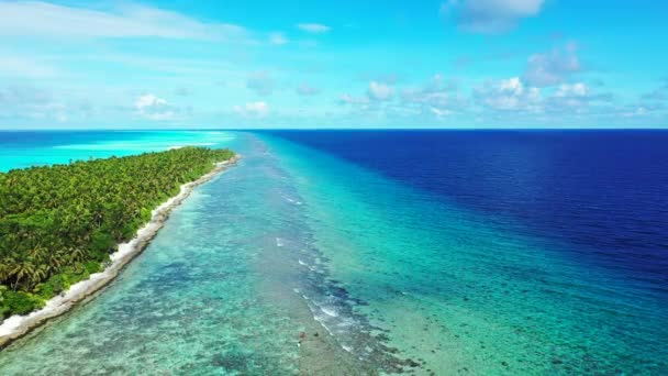 Isla Verde Con Mar Azul Turquesa Unas Vacaciones Verano Exóticas — Vídeos de Stock