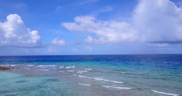 Dalgalı Turkuaz Deniz Manzarası Karayiplerdeki Barbados Yaz Egzotik Sahneleri — Stok video