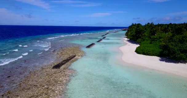 Kijkend Naar Golfbrekers Rond Het Eiland Tropisch Paradijs Van Barbados — Stockvideo
