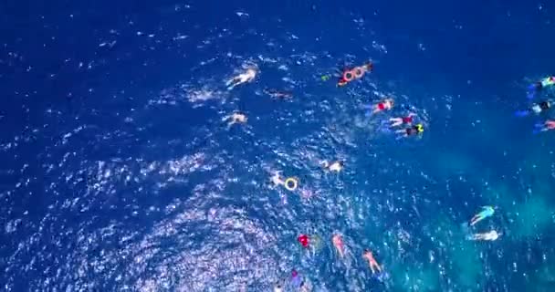 Vista Aérea Paisagem Marítima Luxo Bay Beach Viagem Pelo Oceano — Vídeo de Stock