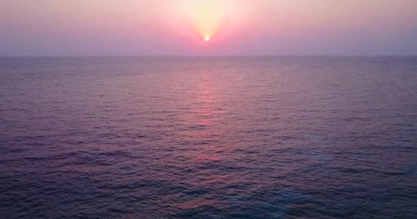 Tramonto Rosa Brillante Riva Mare Vacanze Estive Alle Maldive — Video Stock