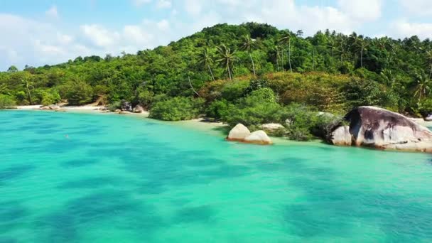 Lebendige Türkisfarbene Szene Meer Tropischer Sommer Der Dominikanischen Republik Karibik — Stockvideo