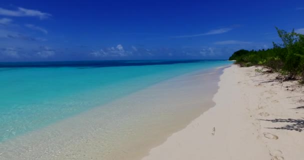 Litoral Com Água Ondulada Vista Panorâmica Paisagem Mar Maldivas — Vídeo de Stock