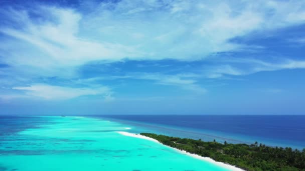 Eksotis Alam Adegan Bahama Karibia Pulau Hijau Dengan Air Pirus — Stok Video