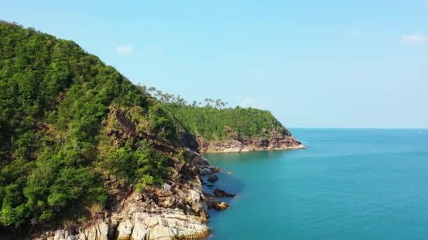 Rotsachtige Klif Het Eiland Zomer Landschap Bali Indonesië — Stockvideo