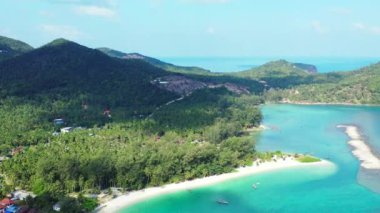 Havadan bakıldığında deniz manzarası. Bahamalar cennet sahnesi, Karayipler. 