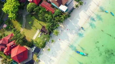 Havadan deniz manzaralı. Barbados, Karayipler 'e tropik gezi.  
