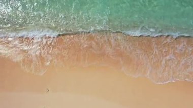 Empty clear shoreline with transparent water. Tropical nature of Bali, Indonesia. 