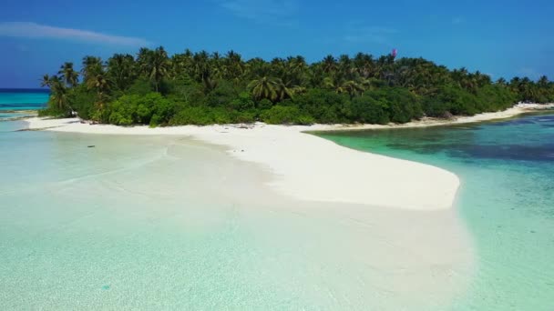 Shoreline Com Mar Cristal Natureza Ensolarada República Dominicana Caribe — Vídeo de Stock