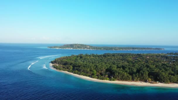 Vista Aérea Las Islas Mar Azul Escena Natural Fiyi Oceanía — Vídeos de Stock