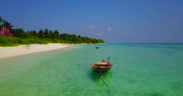 Aangemeerde Boten Aan Groene Kustlijn Reis Naar Barbados Caribisch Gebied — Stockvideo