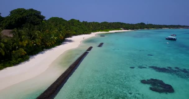 Linha Costeira Com Breawaters Cena Verão Nas Maldivas Sul Ásia — Vídeo de Stock