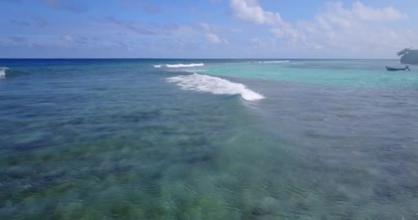 Olhando Para Pequenas Ondas Corrida Natureza Tropical Das Bahamas Caribe — Vídeo de Stock