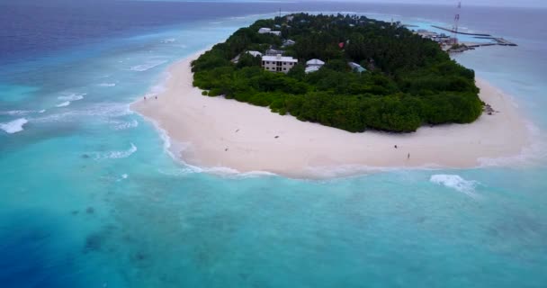 Kleine Grüne Insel Mit Gebäuden Naturszene Jamaikas Karibik — Stockvideo