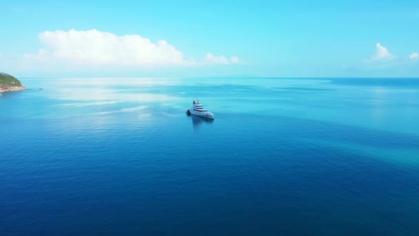 Heitere Seelandschaft Mit Segelschiff Landschaft Von Hawaii Usa — Stockvideo