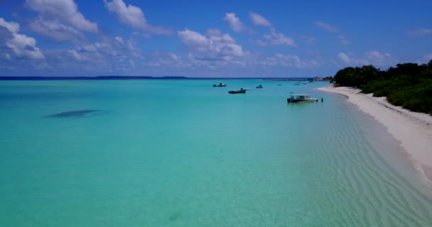 昼間は日当たりの良い海辺エリア モルディブの夏の熱帯シーン — ストック動画