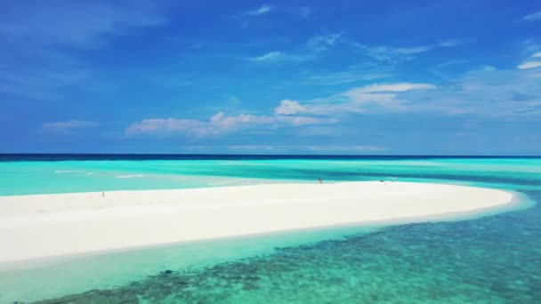 청록색 바다가 모래사장입니다 인도네시아 발리의 — 비디오