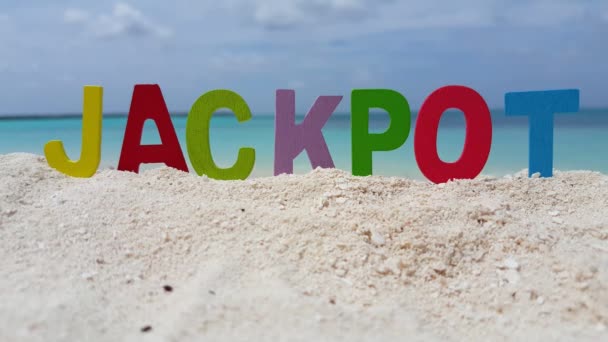 Barevné Nápisy Letní Pláži Užíváte Tropickou Dovolenou Bali Indonésie — Stock video