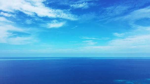 Aerial View Video Horizon Sea Line Turquoise Water — Stock Video