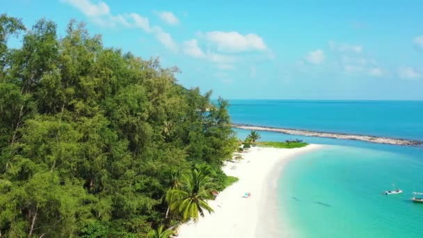 Kalme Kustgebied Ochtend Exotische Natuur Van Bali Indonesië — Stockvideo