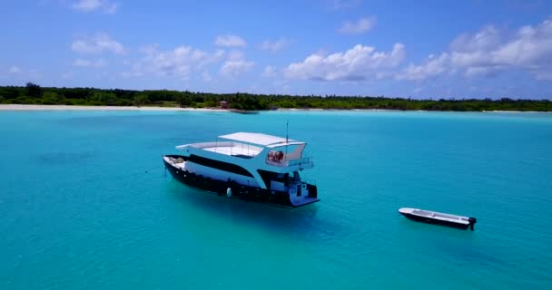 Luxusjacht Der Nähe Der Insel Sommerszene Der Dominikanischen Republik — Stockvideo
