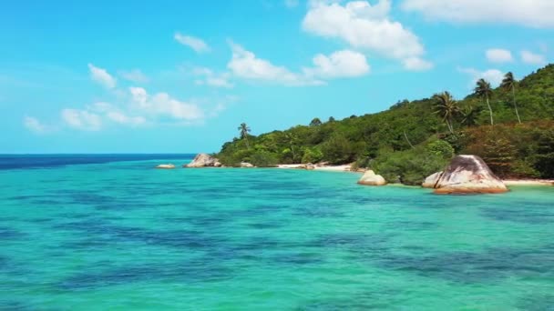 Levendige Turquoise Zee Aan Rotsachtige Kustlijn Zomer Reis Naar Hawaii — Stockvideo