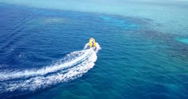 Touristen Fahren Wasserroller Drohnenblick Pauschalreisen Nach Malediven Südasien — Stockvideo