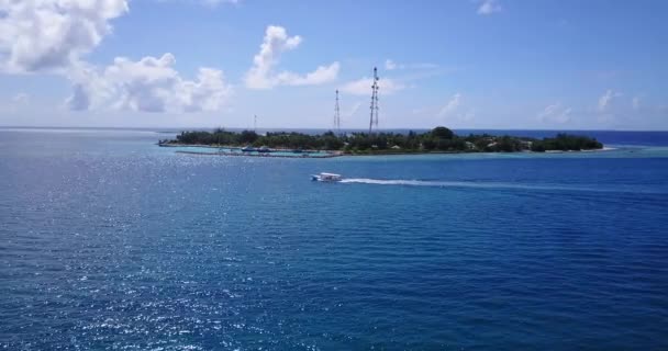 Sunny Paesaggio Marino Visto Drone Viaggio Esotico Alle Barbados Caraibi — Video Stock