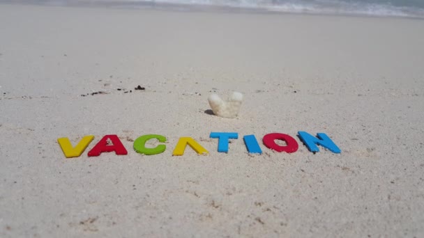 Urlaubs Schriftzug Strand Sommerentspannung Auf Den Malediven Südasien — Stockvideo